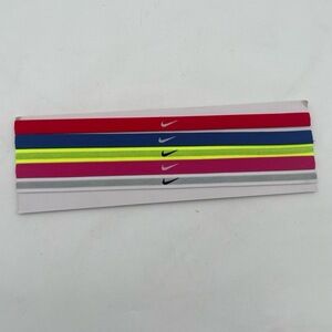 Nike Headbands 5 Pack Multi Color Headbands Skinny Non-Slip‎ Swoosh Logo Unisex